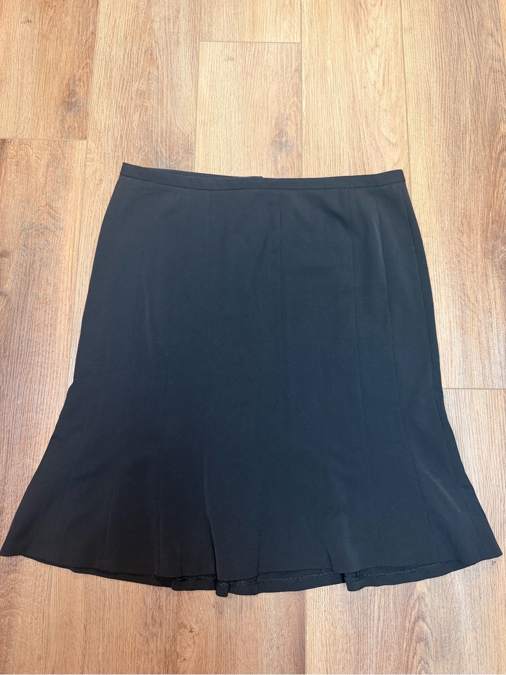 Lane Bryant Black Flounce Hem Godet Trumpet Skirt 16 Career Office Midi Plus